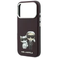Etui Karl Lagerfeld Smooth Karl & Choupette Bodies Sketch MagSafe do iPhone 18 Pro / 17 Pro - burgundowe
