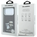 Etui Karl Lagerfeld Smooth Karl & Choupette Bodies Sketch MagSafe do iPhone 18 Pro / 17 Pro - burgundowe