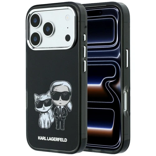 Etui Karl Lagerfeld Smooth Karl & Choupette Bodies Sketch MagSafe do iPhone 18 Pro / 17 Pro - czarne