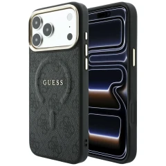 Etui Guess Embossed 4G Classic MagSafe na iPhone 17 Pro Max / 18 Pro Max - czarne