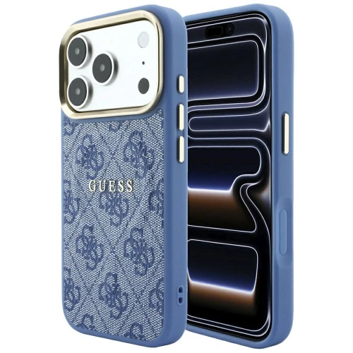 Etui Guess Embossed 4G Classic MagSafe na iPhone 17 Pro Max / 18 Pro Max - niebieskie