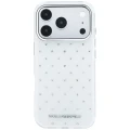Etui Karl Lagerfeld IML Rhinestones Allover and Electroplated Logo na iPhone 17 Pro Max / 18 Pro Max  - białe
