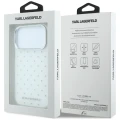 Etui Karl Lagerfeld IML Rhinestones Allover and Electroplated Logo na iPhone 17 Pro Max / 18 Pro Max  - białe