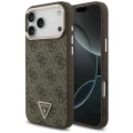 Etui Guess 4G Triangle Logo MagSafe na iPhone 17 Pro Max / 18 Pro Max - brązowe