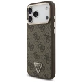Etui Guess 4G Triangle Logo MagSafe na iPhone 17 Pro Max / 18 Pro Max - brązowe