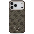 Etui Guess 4G Triangle Logo MagSafe na iPhone 17 Pro Max / 18 Pro Max - brązowe