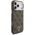 Etui Guess 4G Triangle Logo MagSafe na iPhone 17 Pro Max / 18 Pro Max - brązowe