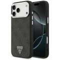 Etui Guess 4G Triangle Logo MagSafe na iPhone 17 Pro Max / 18 Pro Max - czarno-srebrne
