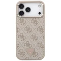 Etui Guess 4G Triangle Logo MagSafe na iPhone 17 Pro Max / 18 Pro Max - różowo-złote