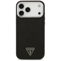 Etui Guess Glitter Triangle Logo MagSafe na iPhone 17 Pro Max / 18 Pro Max - czarne