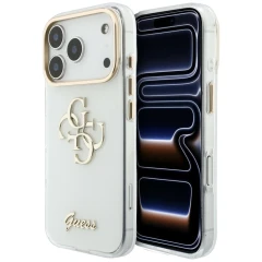 Etui Guess IML 4G Script Metal na iPhone 17 Pro Max / 18 Pro Max - białe