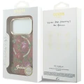 Etui Guess IML Glitter Blossom Roses na iPhone 17 Pro Max / 18 Pro Max - burgundowe