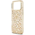 Etui Guess IML Leopard Glitter Triangle Logo MagSafe na iPhone 17 Pro Max / 18 Pro Max - brązowe