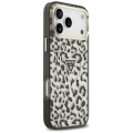 Etui Guess IML Leopard Glitter Triangle Logo MagSafe na iPhone 17 Pro Max / 18 Pro Max - czarne