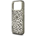 Etui Guess IML Leopard Glitter Triangle Logo MagSafe na iPhone 17 Pro Max / 18 Pro Max - czarne