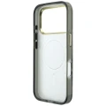 Etui Guess IML Zebra Glitter Triangle Logo MagSafe na iPhone 17 Pro Max / 18 Pro Max  - srebrne