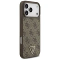Etui Guess Leather 4G Triangle Strass MagSafe na iPhone 17 Pro Max / 18 Pro Max  - brązowe