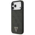 Etui Guess Leather 4G Triangle Strass MagSafe na iPhone 17 Pro Max / 18 Pro Max - czarne