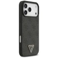 Etui Guess Leather 4G Triangle Strass MagSafe na iPhone 17 Pro Max / 18 Pro Max - czarne