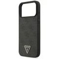 Etui Guess Leather 4G Triangle Strass MagSafe na iPhone 17 Pro Max / 18 Pro Max - czarne