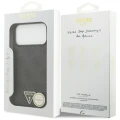 Etui Guess Leather 4G Triangle Strass MagSafe na iPhone 17 Pro Max / 18 Pro Max - czarne