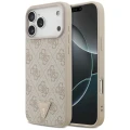 Etui Guess Leather 4G Triangle Strass MagSafe na iPhone 17 Pro Max / 18 Pro Max - różowe