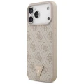 Etui Guess Leather 4G Triangle Strass MagSafe na iPhone 17 Pro Max / 18 Pro Max - różowe
