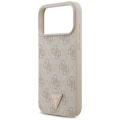 Etui Guess Leather 4G Triangle Strass MagSafe na iPhone 17 Pro Max / 18 Pro Max - różowe