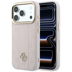 Etui Guess Stripe Peony 4G Logo MagSafe na iPhone 17 Pro Max / 18 Pro Max - różowe