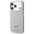 Etui Karl Lagerfeld Grained Choupette Head Metal MagSafe na iPhone 17 Pro Max / 18 Pro Max - różowe