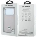Etui Karl Lagerfeld Grained Choupette Head Metal MagSafe na iPhone 17 Pro Max / 18 Pro Max - różowe