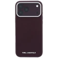 Etui Karl Lagerfeld Grained Elongated Logo MagSafe na iPhone 17 Pro Max / 18 Pro Max - burgundowe