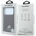 Etui Karl Lagerfeld Grained Choupette Head Metal MagSafe na iPhone 18 Pro Max - burgundowe