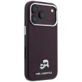 Etui Karl Lagerfeld Grained Choupette Head Metal MagSafe na iPhone 18 Pro Max - burgundowe