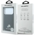 Etui Karl Lagerfeld Grained Heads Metal MagSafe na iPhone 17 Pro Max / 18 Pro Max -czarne