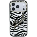 Etui Karl Lagerfeld IML Signature Zebra Glitter MagSafe na iPhone 17 Pro Max / 18 Pro Max - złote