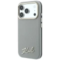 Etui Karl Lagerfeld Saffiano Small Script Metal Logo MagSafe na iPhone 17 Pro Max / 18 Pro Max - beżowe