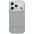 Etui Karl Lagerfeld Saffiano Small Script Metal Logo MagSafe na iPhone 17 Pro Max / 18 Pro Max - beżowe
