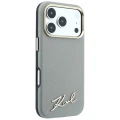 Etui Karl Lagerfeld Saffiano Small Script Metal Logo MagSafe na iPhone 17 Pro Max / 18 Pro Max - beżowe