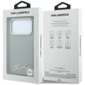 Etui Karl Lagerfeld Saffiano Small Script Metal Logo MagSafe na iPhone 17 Pro Max / 18 Pro Max - beżowe