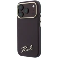 Etui Karl Lagerfeld Saffiano Small Script Metal Logo MagSafe na iPhone 17 Pro Max / 18 Pro Max - burgundowe