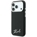 Etui Karl Lagerfeld Saffiano Small Script Metal Logo MagSafe na iPhone 17 Pro Max / 18 Pro Max - czarne