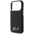 Etui Karl Lagerfeld Saffiano Small Script Metal Logo MagSafe na iPhone 17 Pro Max / 18 Pro Max - czarne