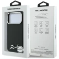 Etui Karl Lagerfeld Saffiano Small Script Metal Logo MagSafe na iPhone 17 Pro Max / 18 Pro Max - czarne