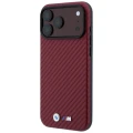 Etui BMW M Carbon Metal Logo MagSafe na iPhone 17 Pro / 18 Pro - bordowe