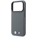 Etui BMW M Carbon Metal Logo MagSafe na iPhone 17 Pro / 18 Pro - szare