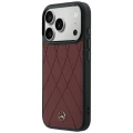 Etui Mercedes Leather Crossed Lines MagSafe na iPhone 17 Pro / 18 Pro - burgundowe