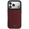 Etui Mercedes Leather Crossed Lines MagSafe na iPhone 17 Pro / 18 Pro - burgundowe