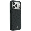 Etui Mercedes Leather Crossed Lines MagSafe na iPhone 17 Pro / 18 Pro - czarne