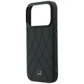 Etui Mercedes Leather Crossed Lines MagSafe na iPhone 17 Pro / 18 Pro - czarne
